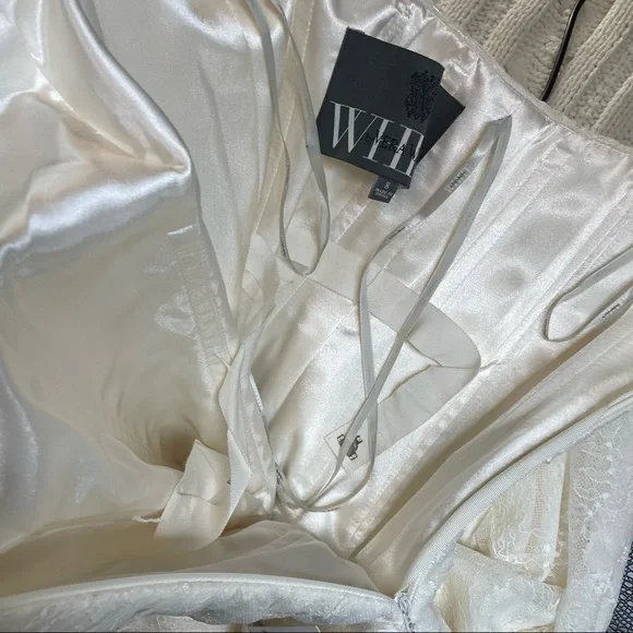 NWT White by Vera Wang Strapless Lace Wedding Dress